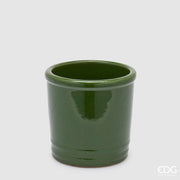 EDG Enzo De Gasperi Vaso Glaze Cilindro Verde Ceramica 18 cm