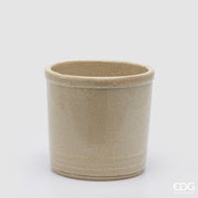 EDG Enzo De Gasperi Vaso Glaze Cilindro Avorio Ceramica 23 cm