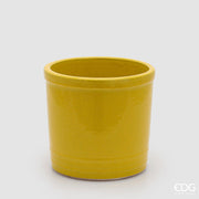 EDG Enzo De Gasperi Vaso Glaze Cilindro Giallo Ceramica 23 cm