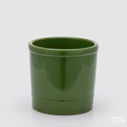 EDG Enzo De Gasperi Vaso Glaze Cilindro Verde Ceramica 23 cm