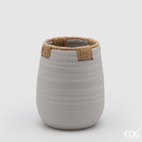 edg enzo de gasperi edg enzo de gasperi vaso in terracotta con corde h 24 cm d 19 cm grigio vaso decorativo naturale design moderno ean 8059824127587