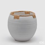 edg enzo de gasperi edg enzo de gasperi vaso in terracotta con corde h 24 cm d 26 cm grigio vaso decorativo naturale design moderno ean 8059824127549