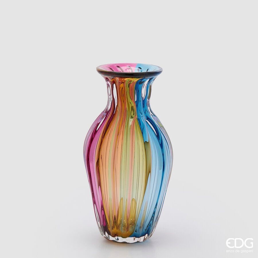 edg enzo de gasperi edg enzo de gasperi vaso rainbow anfora vetro h 37 cm d 19 cm multicolor ean 8059824632302