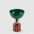 edg enzo de gasperi edg enzo de gasperi vaso righe a coppa di natale h 23 cm d 18 cm metallo verde rosso ean 8059824542687