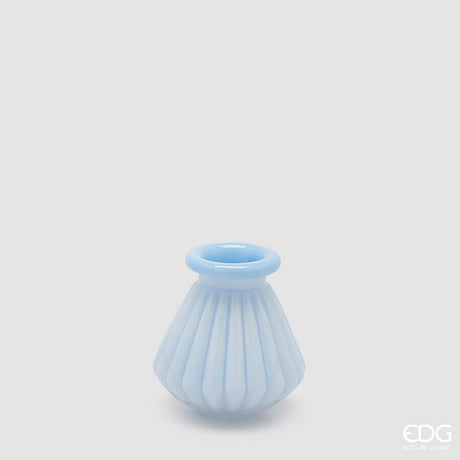 edg enzo de gasperi edg enzo de gasperi vaso righe con bordo h 13 cm d 12 cm waterproof vetro celeste ean 8059824619358