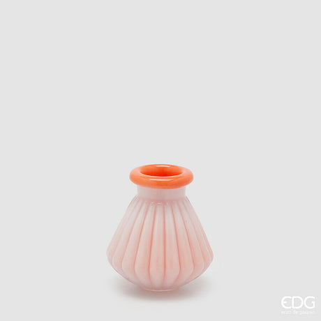 edg enzo de gasperi edg enzo de gasperi vaso righe con bordo h 13 cm d 12 cm waterproof vetro coral ean 8059824619297