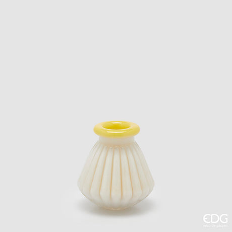 edg enzo de gasperi edg enzo de gasperi vaso righe con bordo h 13 cm d 12 cm waterproof vetro giallo ean 8059824619273