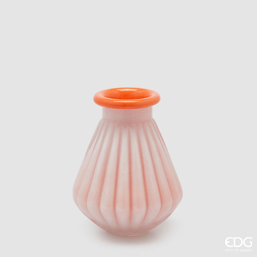 edg enzo de gasperi edg enzo de gasperi vaso righe con bordo h 20 cm d 16 cm waterproof vetro coral ean 8059824619099