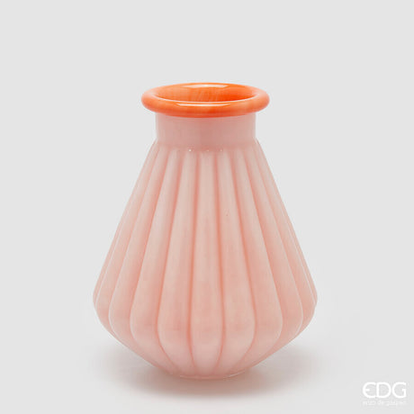 edg enzo de gasperi edg enzo de gasperi vaso righe con bordo h 28 cm d 23 cm waterproof vetro coral ean 8059824619198