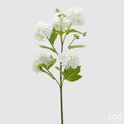 EDG Enzo De Gasperi Viburno Ramo x5 con Foglie Pianta Artificiale H 80 Cm D 10 Cm Bianco