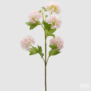 EDG Enzo De Gasperi Viburno Ramo x5 con Foglie Pianta Artificiale H 80 Cm D 10 Cm Rosa