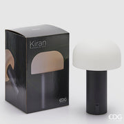 EDG Enzo De Gasperi Lampada Kiran Fungo da Tavolo USB H 22 Cm D 15 Cm Nero