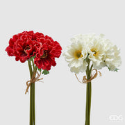 EDG Enzo De Gasperi Papavero Bouquet 5 Rami con Foglie H 34 Cm Rosso o Bianco 1 Pz