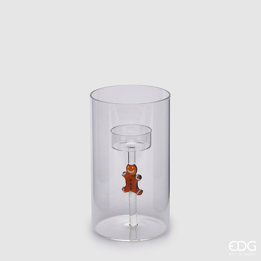 edg enzo de gasperi portacandela marzapane natale cilindro h 16 cm d 9 cm marrone ean 8059824368737