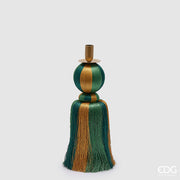 EDG Enzo De Gasperi Portacandela Nappa Natale H 35 Cm Verde Oro
