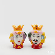 EDG Enzo De Gasperi Vaso Testa Sicily H 13 Cm Lui o Lei 1 Pz Rosa