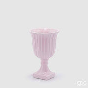 EDG Enzo De Gasperi Vaso Tulipano Coppa con Piede H 30 Cm D 19 Cm Rosa Chiaro