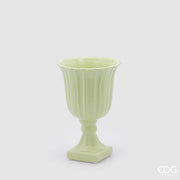 EDG Enzo De Gasperi Vaso Tulipano Coppa con Piede H 30 Cm D 19 Cm Verde Chiaro