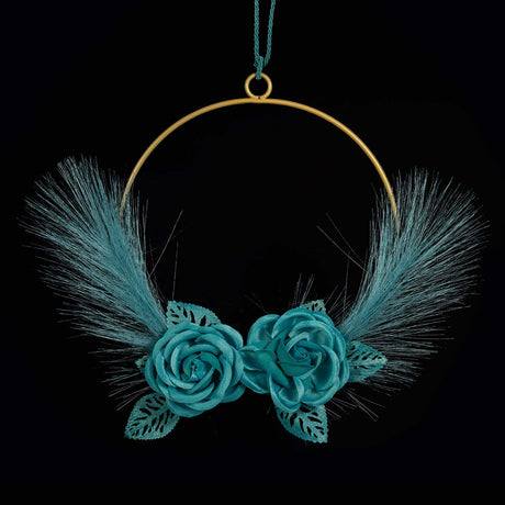 etm etm decoro cerchio 2 fiori d 20 25 cm ottanio ean 8059793668425