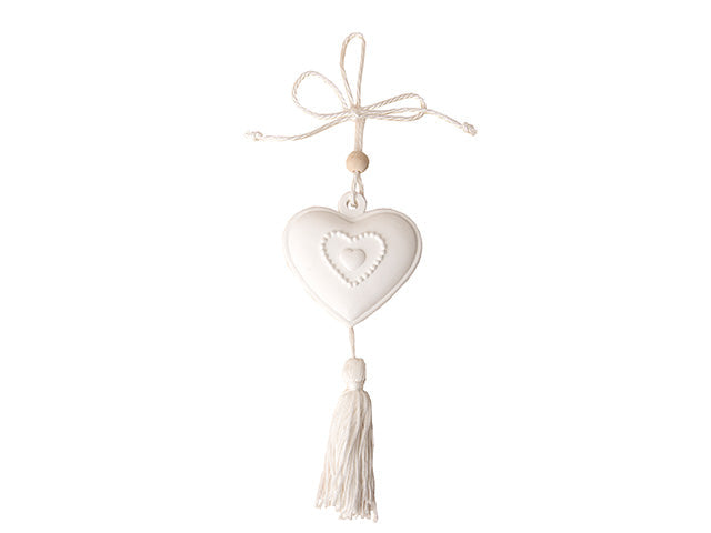 Etm Gesso Ricco Cuore Bianco 25cm Decorazione