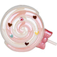 Decora feste e battesimi con il lollipop luminoso LED Etm rosa H. 12 cm in resina. Bomboniera originale con luce integrata.