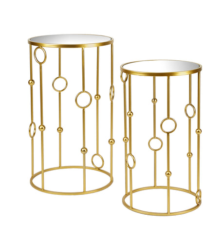 fade fade set 2 tavolini malibu orione 38 x 66 cm 33 x 58 cm oro ean 8016175574248