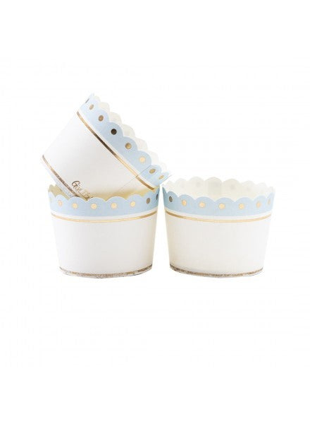 givi italia pirottini carta 20 pz stampa azzurro e oro 5x4 5 cm