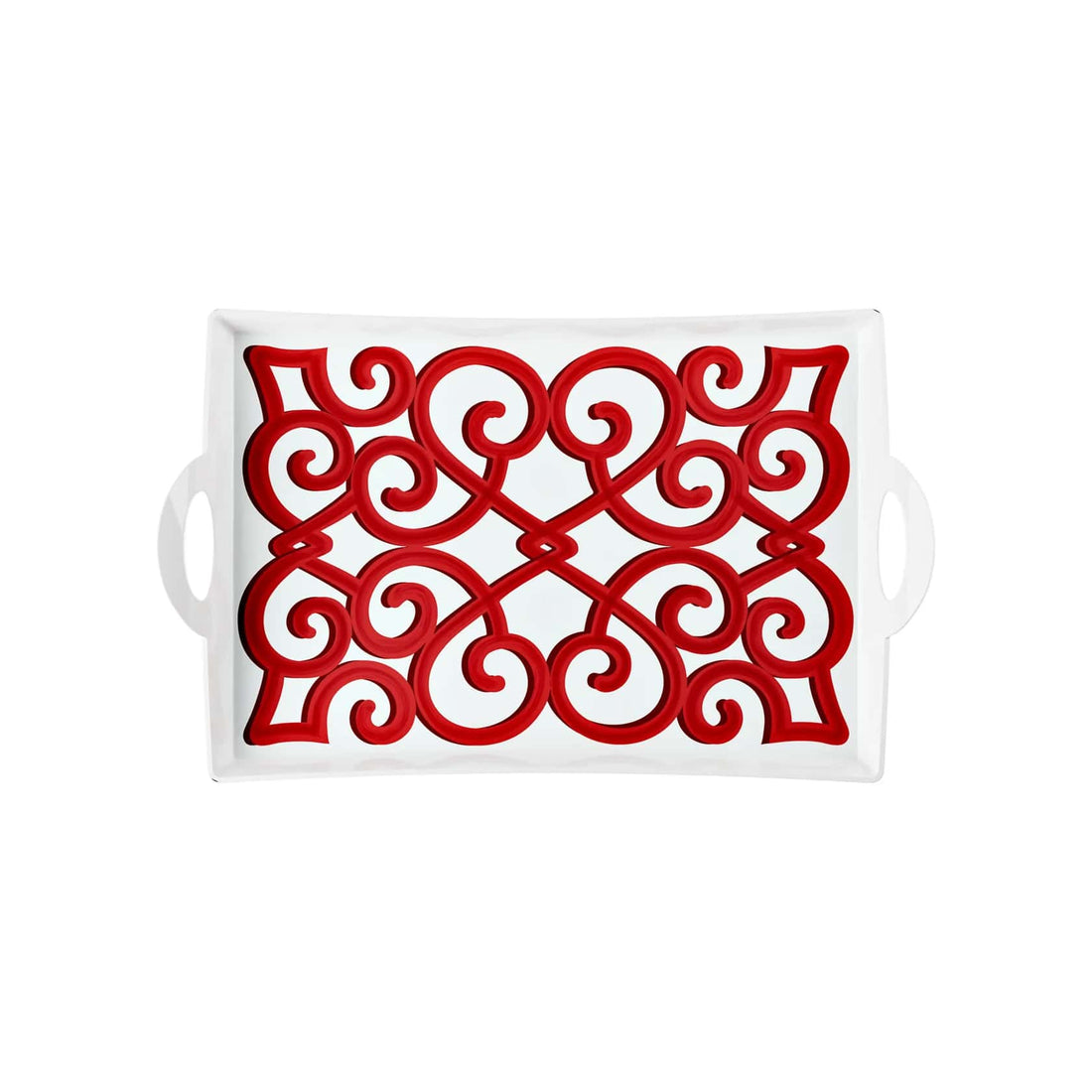 guzzini guzzini vassoio rettangolare natalizio harmonia melamina san con manici 335 x 54 cm table decor bianco rosso ean 8008392412601
