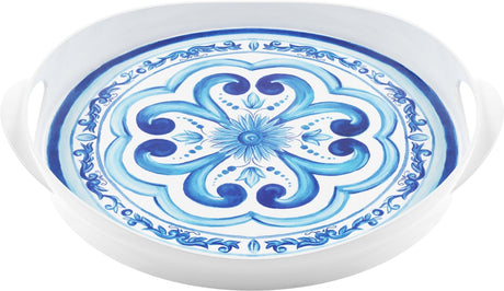 guzzini guzzini vassoio tondo con manici decoro blues 405 x 46 x 6 cm melamina table decor ean 8008392392231
