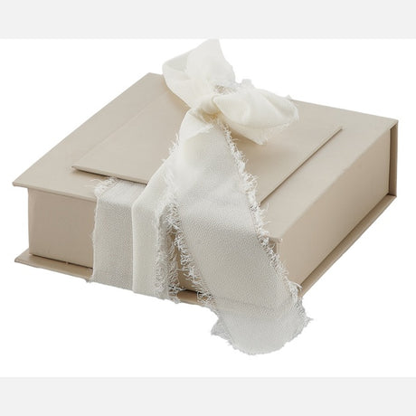 larcolaio larcolaio box liscia portaconfetti 13 x 13 x 4 cm bomboniera tortora con chiffon 1 pz ean 8059558632234