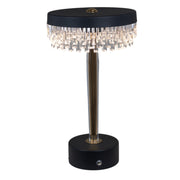 L'Arcolaio Lampada Led Kristal Tonda D 15 Cm H 25,5 Cm Nera