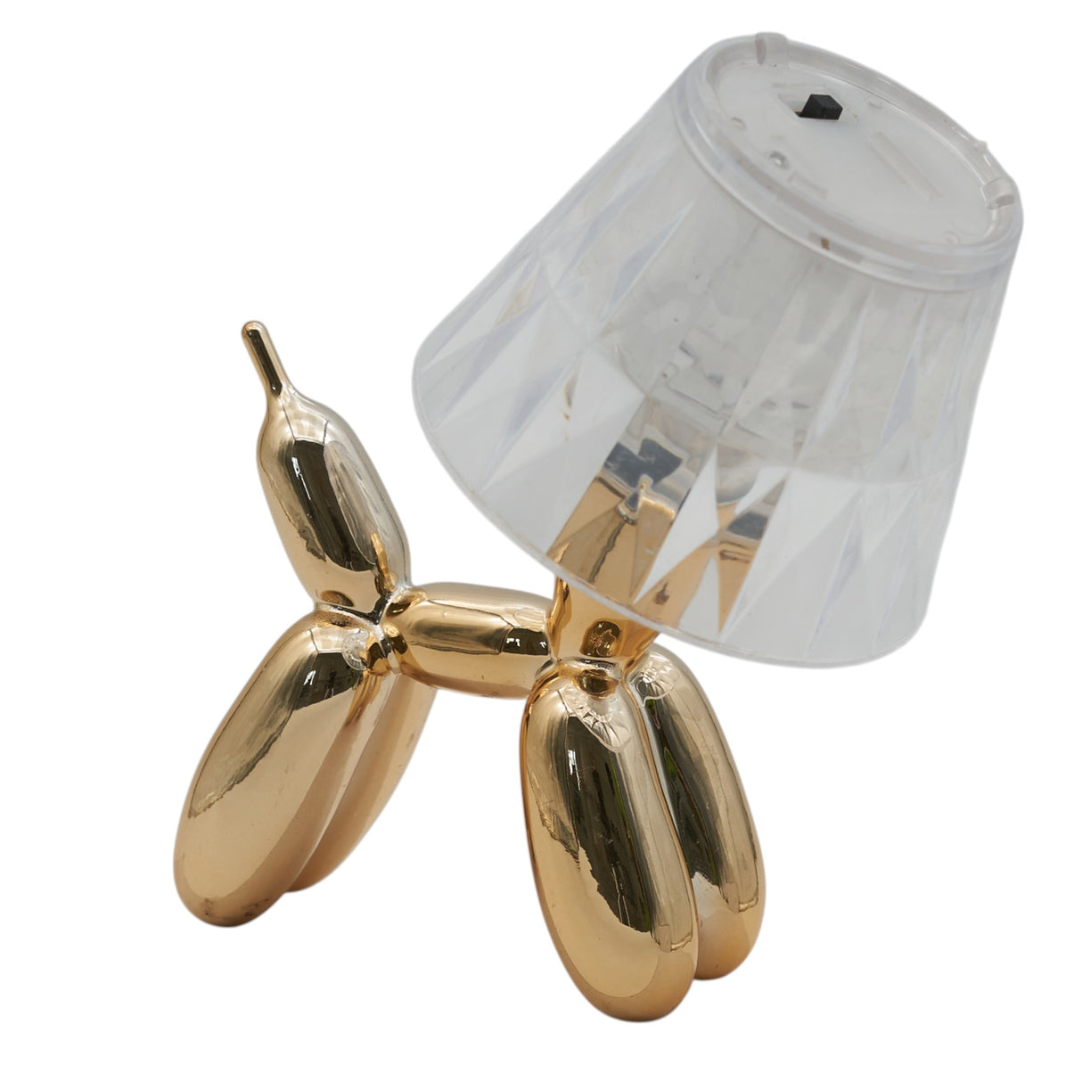 larcolaio larcolaio lumetto cagnolino rosa gold con cupola trasparente 92x105x7 cm lampada led da tavolo design