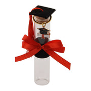L'Arcolaio Provetta con Portachiavi Bomboniera H 12 Cm Portaconfetti Laurea Nero 1 Pz
