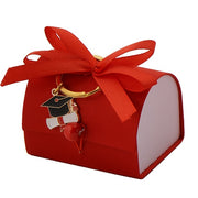 L'Arcolaio Scatola Box con Portachiavi Bomboniera 7 x 5 Cm Portaconfetti Laurea Rosso 1 Pz