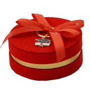L'Arcolaio Scatola Box con Portachiavi Bomboniera D 10 x 4 Cm Portaconfetti Laurea Rosso 1 Pz