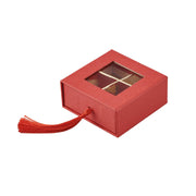 L'Arcolaio Scatola Degustazione Telata 8 x 8 x 4 Cm Portaconfetti Rosso 1 Pz