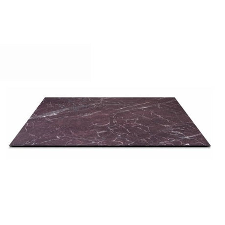 Piano tavolo HPL 80×80 cm sp. 10 mm finitura Blood Stone Velvet effetto marmo bordeaux, antigraffio. Made in Italy per bar e ristoranti