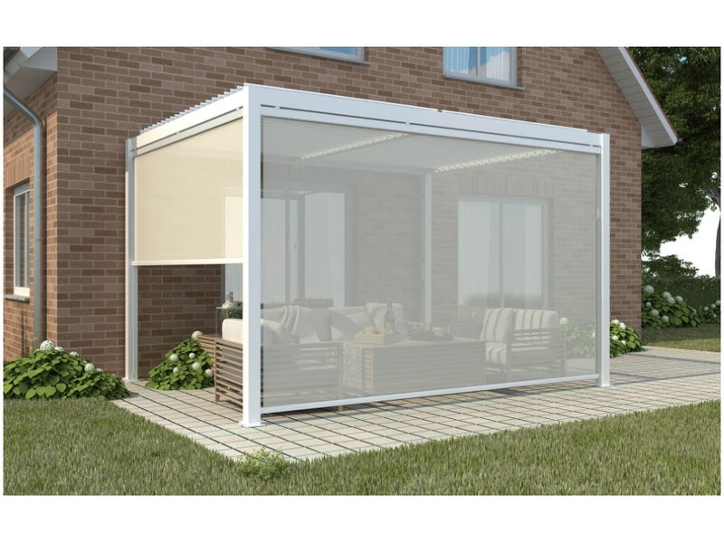 L'Arcolaio Tenda Oscurante Autoavvolgente Pergola Textilene 4m Bianca