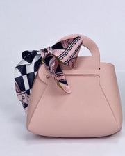 Linea Due Elle Borsetta Similpelle con Fiocco Tessuto Rosa Cipria
