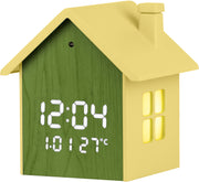 Lowell Orologio Casetta Sveglia Digitale a Led 9 x 10 x 7,5 Cm Giallo