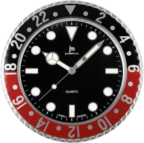lowell lowell orologio da parete al quarzo cassa acciaio indici luminiscenti d 338 cm rosso ean 8008457087058