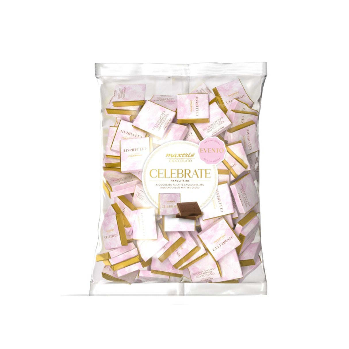 maxtris maxtris celebrate napolitains mini tavolette cioccolato fondente rosa1 kg ean 8022470873535