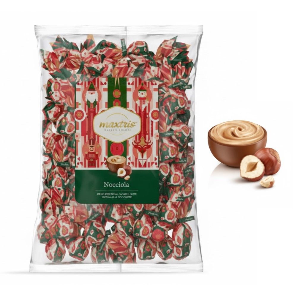 maxtris maxtris christmas boule cioccolattini natale cioccolato alla nocciola busta 1 kg ean 8022470877083