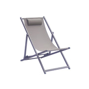 Moia Greenwood Sdraio Mare in Alluminio e Textilene Tortora – Lettino Spiaggia Regolabile Design Moderno