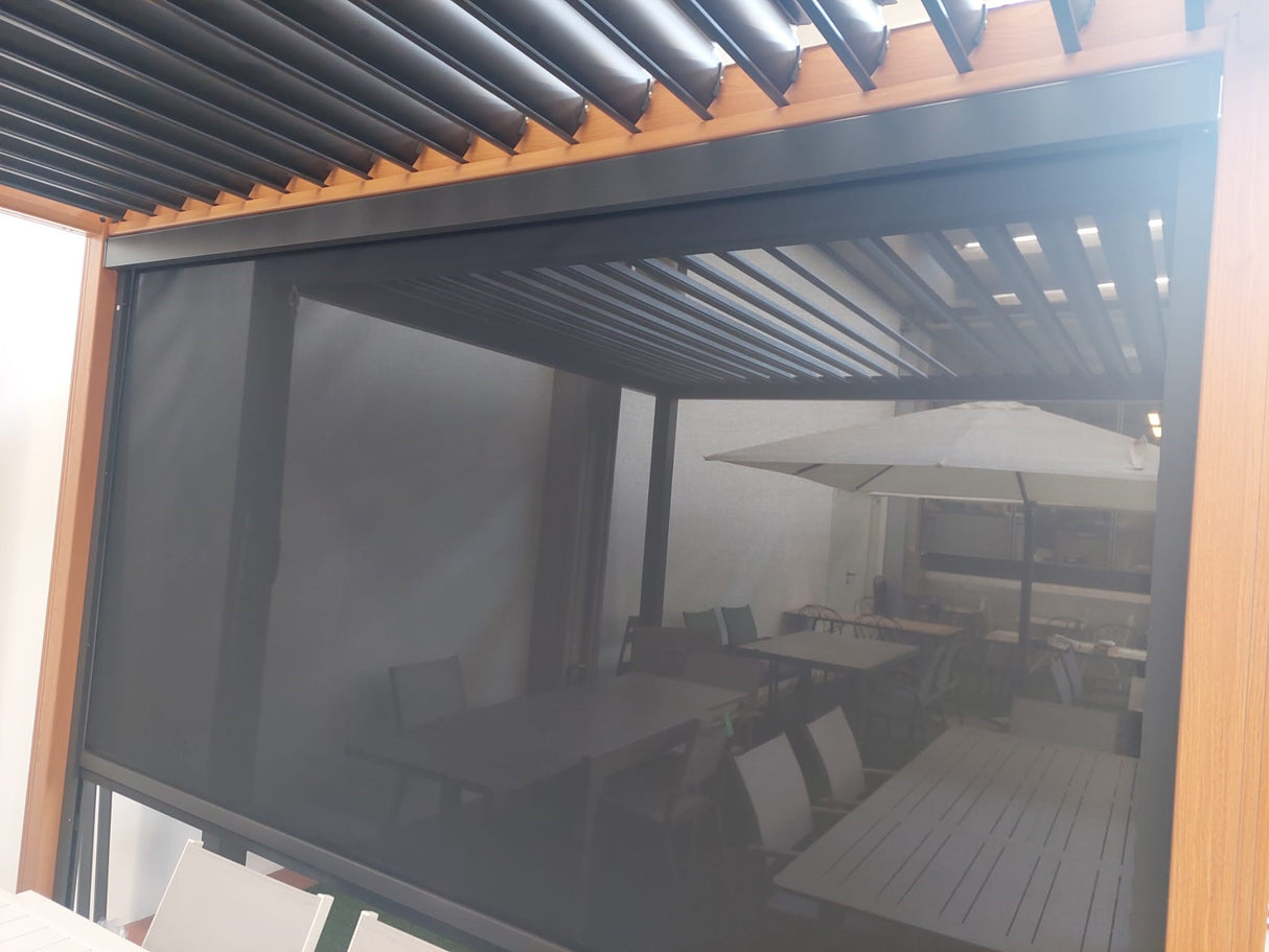 moia greenwood moia greenwood tenda oscurante autoavvolgente per pergola in textilene 4 mt bianca