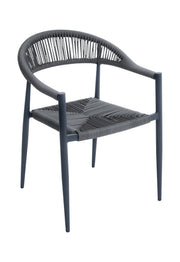 Moia Greenwood Poltrona Milano Alluminio Grigio Corda Antracite