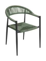 Moia Greenwood Poltrona Milano Alluminio Grigio Corda Verde