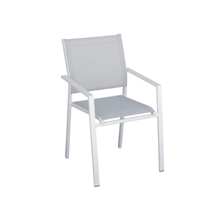 moia greenwood moia greenwood sedia poltrona zara in alluminio bianco e textilene grigio sedia outdoor con braccioli impilabile ean 8013054834929