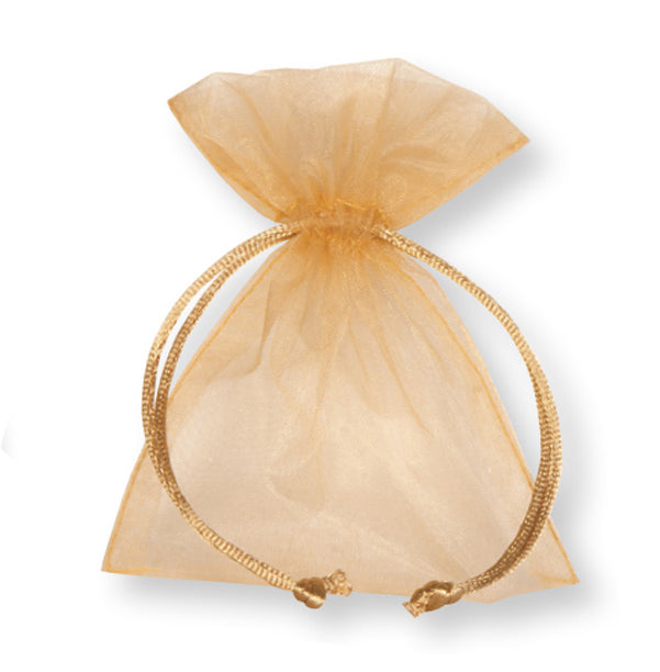 piovaccari piovaccari bustina organza portaconfetti con tirante raso h 12 x 9 cm oro 10 pz ean 8032622395105