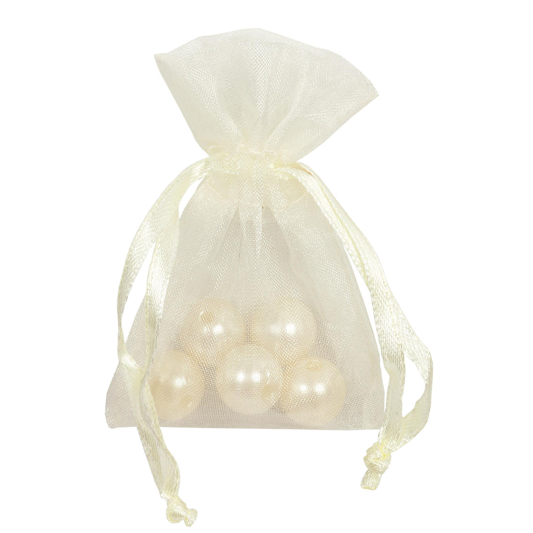 piovaccari piovaccari bustina organza portaconfetti con tirante raso h 75 x 5 cm cream 10 pz ean 8053677505165